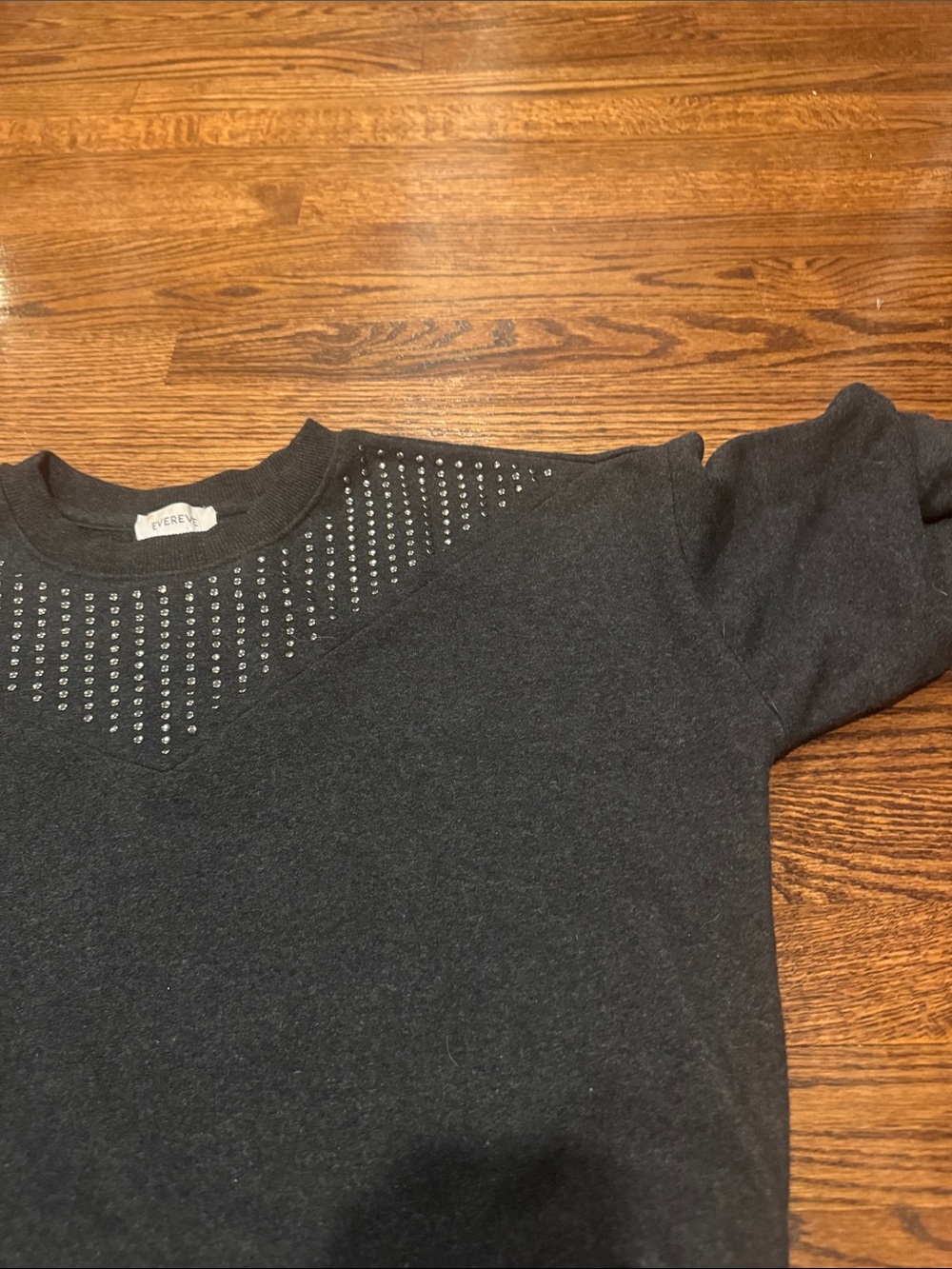 Evereve Silver Studded Sweatshirt Size Small - Picture 8 of 8